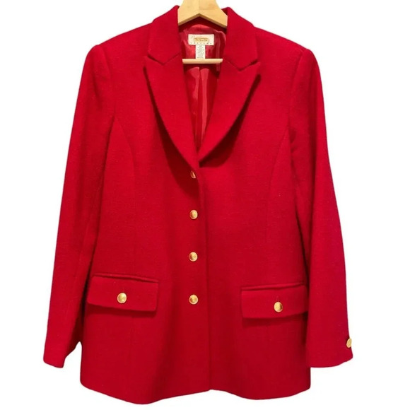 Talbots Jackets & Blazers - LIKE NEW ❤️ Talbots Red Luxe Wool Blazer w/ Gold Buttons, Size 10 PETITE